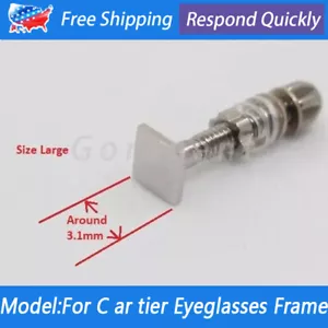 Ersatz für Cartier Brillengestell Eckig Schraube & Bolzen 3,1*3,1 mm Silber - Bild 1 von 3
