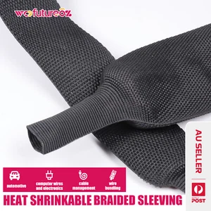 2:1 Braided Heat Shrink Wrap Hose Cable Cord Harness Sheath Noise Damping Guards - Picture 1 of 10