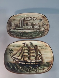 Placa de pared vintage Charles W Morgan Bark River Steamboat Erich Stauffer   - Imagen 1 de 4