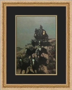 Frederic Remington The Old Stagecoach Custom Framed Print - Picture 1 of 2
