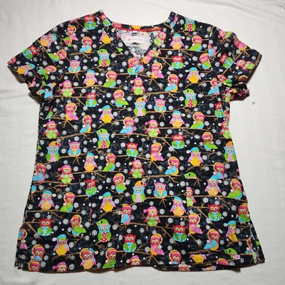 White Cross Top Womens Large Black Puppet Short Sleeve 100 % Cotton Christmas - Image 1 of 4