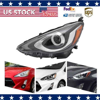 Driver Side Halogen Headlight For 2015-2017 Toyota Prius C Clear Lens Headlamp - Image 1 of 4