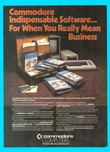 Commodore 1984 computer software stampa annuncio floppy disk PC contabilità aziendale - Foto 1 di 3