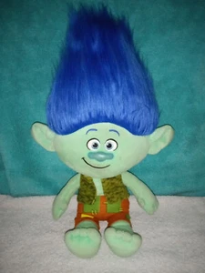 Muñeca de peluche Dreamworks Troll pelo azul 18" - chaleco y pantalones de ropa - Imagen 1 de 4