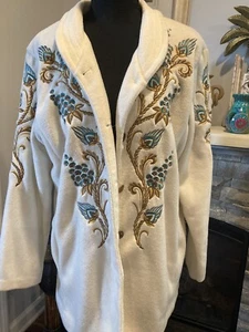 Bob Mackie Cottage Chic Granny Core Floral Art to Wear Embroidered Women Size M - Picture 1 of 6