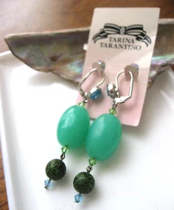 Pendientes Tarina Tarantino Verde Caramelo Roca con Azul y Peridoto Cuelga Palanca Nuevo - Imagen 1 de 15