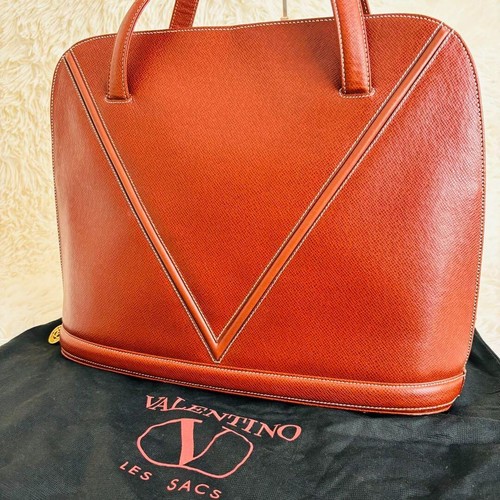 Borsa a tracolla Valentino Garavani logo modello completo logo V pelle marrone rara