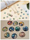 10Pcs 30mm Glass Cabochons Watercolor Nature Scape For Jewelry Making US SHIPPER