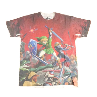Nintendo Legend of Zelda T Shirt Medium Ocarina of Time 3D 2013 All Over Print - image 1 of 4
