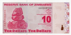 Billete Zimbabue 10 dólares 2009 P94 - Imagen 1 de 2