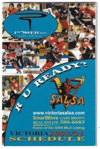 2002-03 Victoria Salsa BCHL Hockey Schedule !!! KS Kirby's Sports - Picture 1 of 1