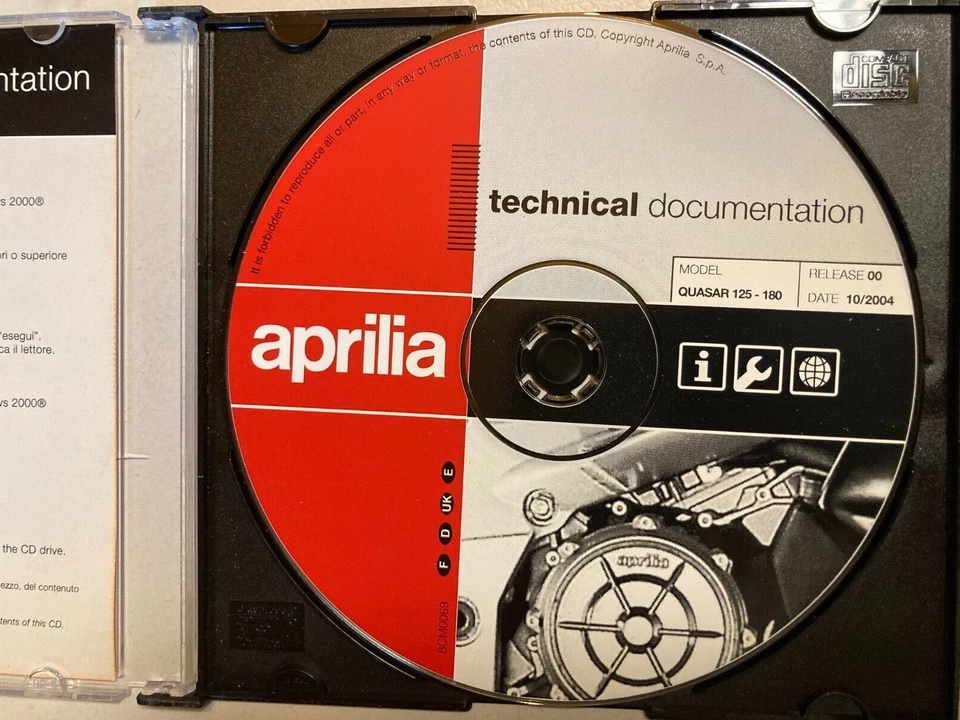 Manuale di Guida Istruzioni Manutenzione Schema Tecnica Aprilia Quasar 125 180 - Immagine 1 di 1