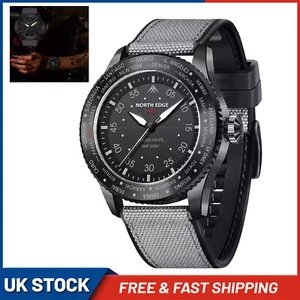NORTH EDGE MACH Solar Power Quartz Military Pilot Wristwatch Rugged Outdoor· - Picture 1 of 11