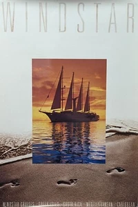 1997 Windstar Cruises Agency Poster for WIND SONG - Ship Burned & Sunk in 2003 - Bild 1 von 3