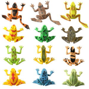  12 Pcs Frog Model Pvc Child Outdoor Playset Kids Educational Toys Frogs Statue