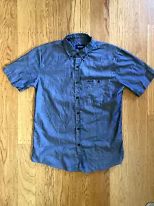 Brixton Button Up Short Sleeve Shirt Mens Small Black Charcoal ButtonDown Collar - Picture 1 of 13