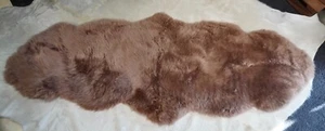 Super Thick & Soft  A Double Length Rich Toffee Brown Australian Sheepskin Rug - Picture 1 of 3