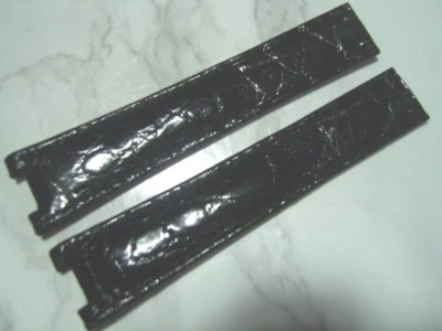 CORREA DE CORTE CENTRAL DE 9 MM VAN CLEEF & ARPELS 18 MM DESPLIEGUE COCODRILO NEGRO *6777 Foto 1 de 4