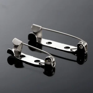 50Pcs 20/25mm White K Tone Metal Brooch Back Catch Bar Pins Findings DIY 2 Size - Picture 1 of 13