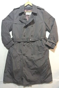 Oleg Cassini Mens 42L Trench Coat Grey Weather Ready Removable Lining Heavy - Picture 1 of 16
