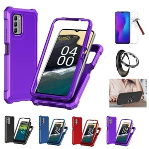 Für Nokia C300, Ganzkörper TPU Cover Case + Ring / Hartglas - Bild 1 von 33