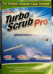 Turbo Scrub pro Cordless Handheld Power Scrubber w/ 3 head brush in brown box - Picture 1 of 2