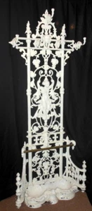 RARE SUPERB Antique VICTORIAN cast Iron HALL TREE CHERUBS GRIFFINS 78" h - Picture 1 of 12