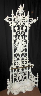 RARO EXCELENTE Antiguo VICTORIANO Hierro Fundido ÁRBOL SALA QUERUBINES GRIFOS 78" h Foto 1 de 4