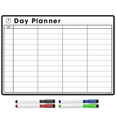 A4/A3 Magnetic Day Planner and Organiser – 4 Dry Wipe Pens - Office/Home - Image 1 of 4
