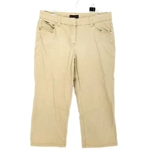 Dana Buchman Signature Khaki Crop Career Dress Women's Pants 10 Cotton Blend - Picture 1 of 9