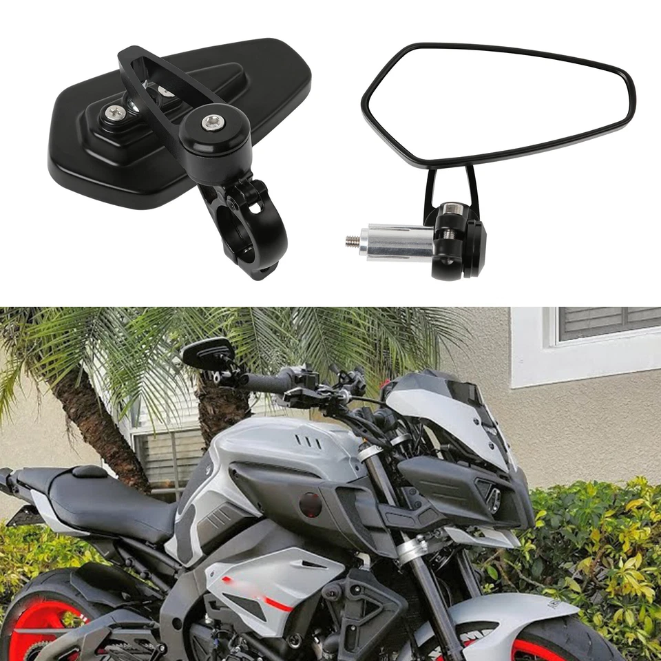 Universal 7/8" 22mm Motorcycle Handle Bar End Rearview Side Rear View Mirrors - Изображение 1 из 4