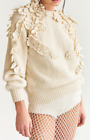 SPENCER VLADIMIR / NWT Ivory Crochet Floral Cashmere Appliqué Cozy Sweater / M/L