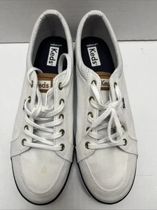 Keds Center II Canvas Stripe Sneaker White US Women's 8W - Picture 1 of 9
