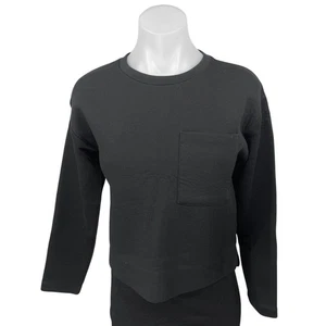 Everlane Damen Schwarz Langarm Rundhals Kuschel Sweatshirt Pullover Oberteil Gr. XS - Bild 1 von 4
