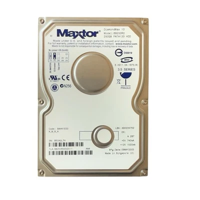 Maxtor DiamondMax 10 250GB 6B250R0 3.5'' IDE Hard Drive Wiped *Low Hours* - Image 1 of 4