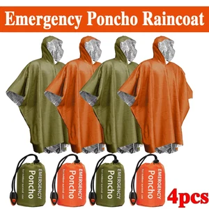 Emergency Waterproof Raincoat Poncho Warm Thermal Rainwear Survival Blankets - Picture 1 of 11