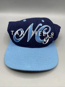 Vintage UNC Tarheels Snapback Hat Big Old Logo Wool TOW 90s Carolina Blue NCAA - Picture 1 of 12