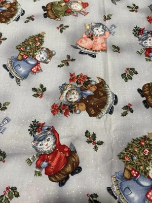 Kitty Pepino Navidad Algodón por In The Beginning Telas - 2 yardas Foto 1 de 2