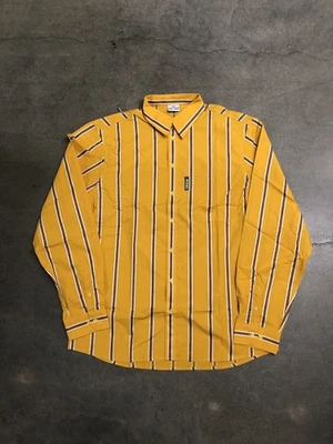 Camisa de manga larga con botones a rayas empleado vendedor IKEA de la década de 2000 adulto L/XL nueva Foto 1 de 4