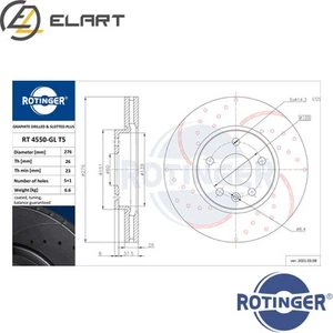 2x BRAKE DISC RT 4550-GL T5 FOR OPEL ASTRA/J/Sports/Tourer/GTC/Hatchback/Van - Picture 1 of 7
