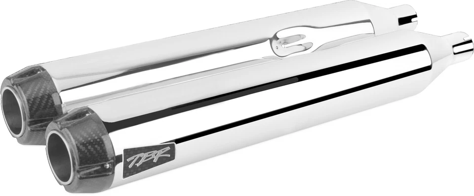 Comp-S Slip On Exhaust Mufflers - Chrome & Carbon Fiber TBR. 005-4550499D - Image 1 of 3