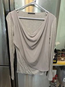 Velvet By Graham And Spencer Womens Top NWT Two Layer Heather Gray Size S Long S - Picture 1 of 5