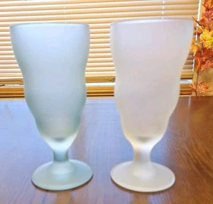 Libbey Watusi Soda Fountain Glasses Satin Smoothie 2 Colors Set Of 2 - Picture 1 of 8