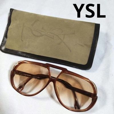 Lunettes de soleil vintage Yves Saint Laurent YSL années 70 31-901 marron lar... - Photo 1/4