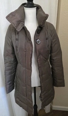 Chaqueta de abrigo acolchada acolchada de longitud media marrón Soia & Kyo para mujer talla XS  Foto 1 de 4