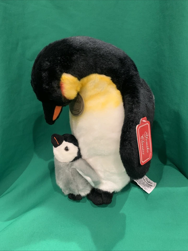 Russ Berrie Yomiko Classics Mommy & Baby Emporer Penguin Plush 12" MWMT 28598