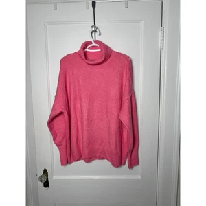 Vince Camuto hellrosa Rollkragen Oversize lässiger Pullover Damen Large - Bild 1 von 8