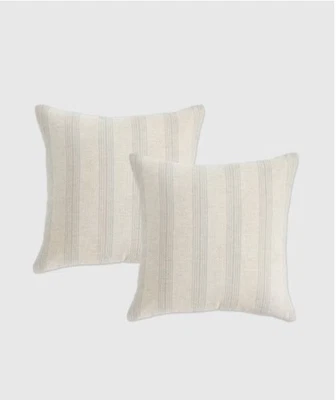 NWOT QUINCE NEUTRAL STRIPE PILLOW COVER SET OF 2 DECORATIVE THROW PILLOWS - Image 1 of 4