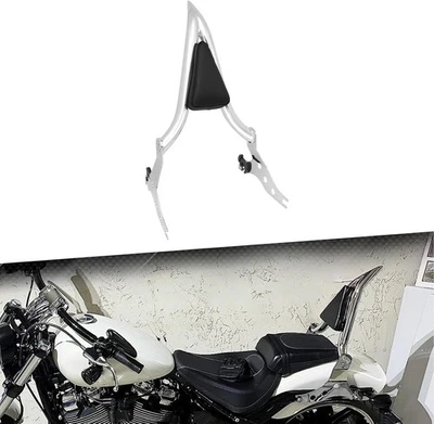 Almofada de encosto Sissy Bar destacável cromada 22" 4 Harley Softail Fat Boy & Breakout - Imagem 1 de 4