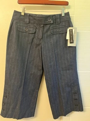 Capri Larry Levine Petite para mujer nuevo con etiquetas talla 4P azul marino con tiras ligeras delgadas Foto 1 de 4